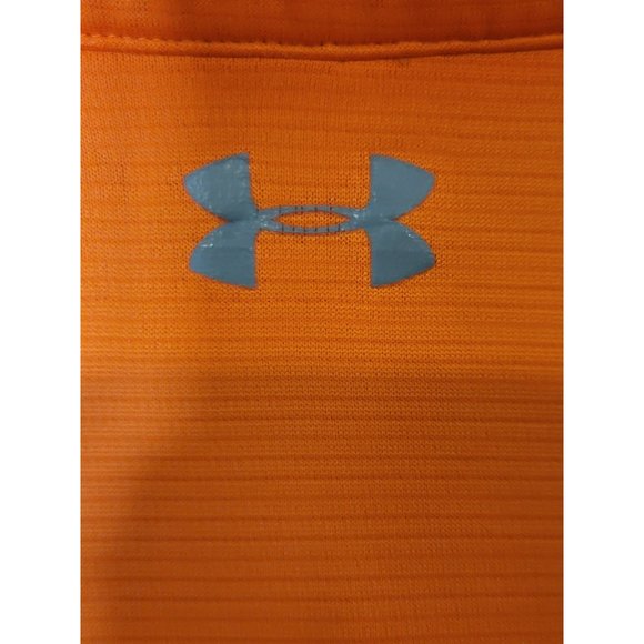 Under‎ Armour Loose Heat Gear Polo Shirt Size XL Orange Short Sleeve - Picture 4 of 5